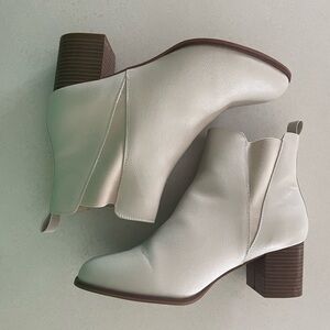Elegant Cream Ankle Boots